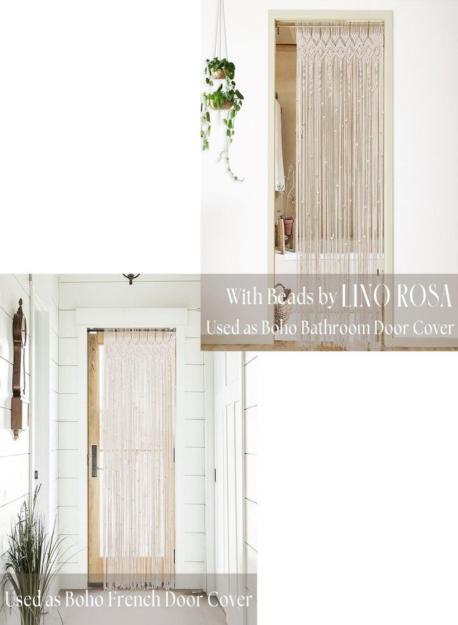 Lino Rosa Boho Beaded Curtain for Door Doorway,Bohemian Macrame Closet Curtain for Open Closet,Hanging Beads for Wall Room Divider - Image 4